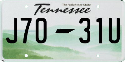 TN license plate J7031U