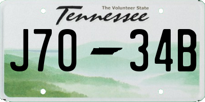 TN license plate J7034B
