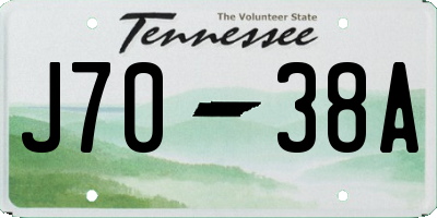 TN license plate J7038A