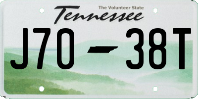 TN license plate J7038T