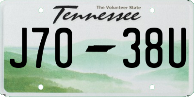 TN license plate J7038U