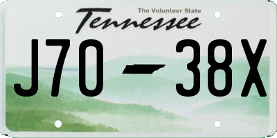TN license plate J7038X