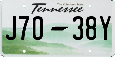TN license plate J7038Y