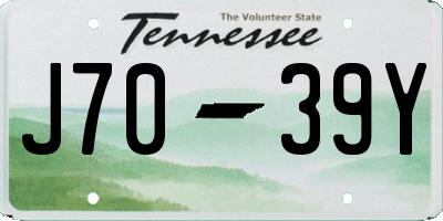 TN license plate J7039Y