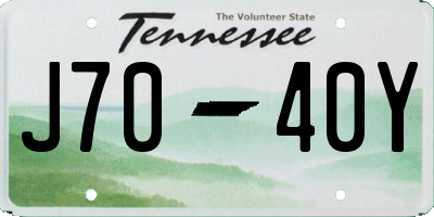 TN license plate J7040Y
