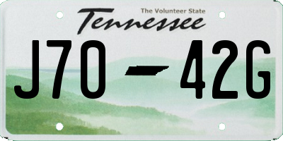 TN license plate J7042G