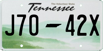 TN license plate J7042X