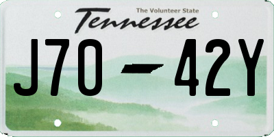 TN license plate J7042Y