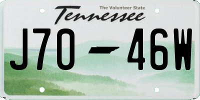 TN license plate J7046W