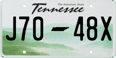TN license plate J7048X