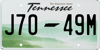 TN license plate J7049M