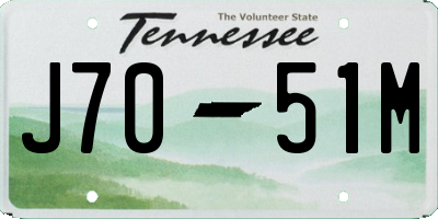 TN license plate J7051M
