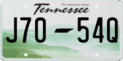 TN license plate J7054Q