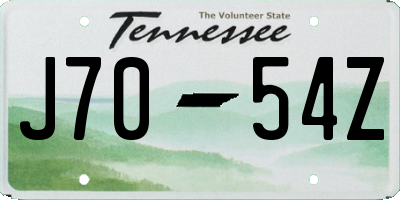 TN license plate J7054Z