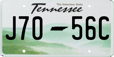 TN license plate J7056C