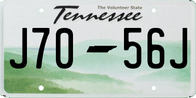 TN license plate J7056J