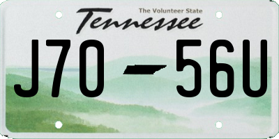 TN license plate J7056U