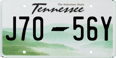 TN license plate J7056Y