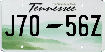 TN license plate J7056Z