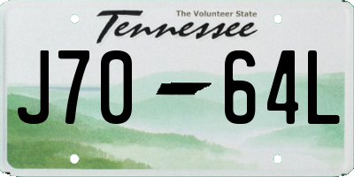 TN license plate J7064L