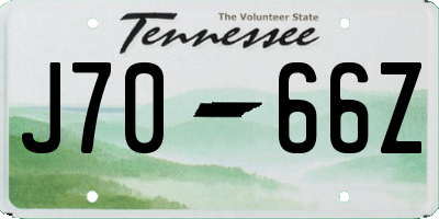 TN license plate J7066Z