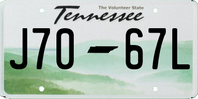 TN license plate J7067L