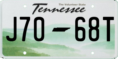 TN license plate J7068T