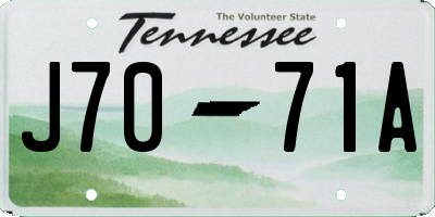 TN license plate J7071A