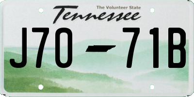 TN license plate J7071B