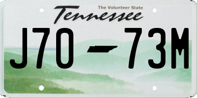 TN license plate J7073M