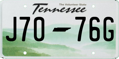 TN license plate J7076G