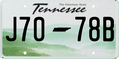 TN license plate J7078B
