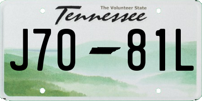 TN license plate J7081L