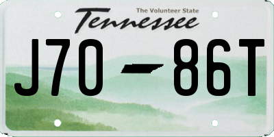 TN license plate J7086T