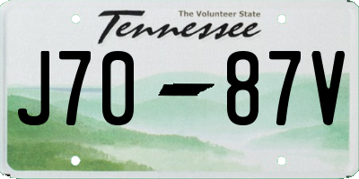 TN license plate J7087V