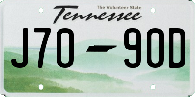TN license plate J7090D