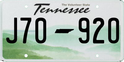 TN license plate J7092O