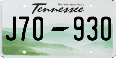 TN license plate J7093O
