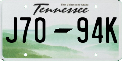 TN license plate J7094K