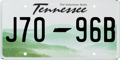 TN license plate J7096B