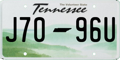 TN license plate J7096U