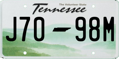 TN license plate J7098M