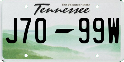 TN license plate J7099W