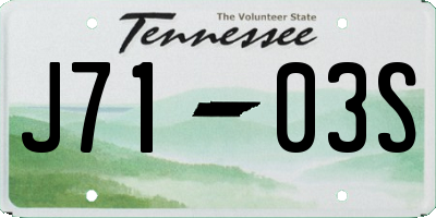 TN license plate J7103S