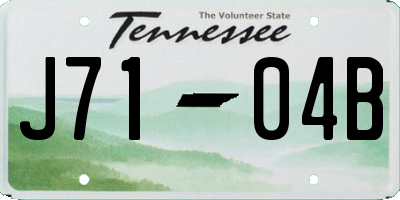 TN license plate J7104B