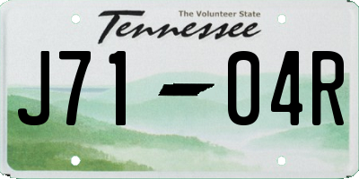 TN license plate J7104R