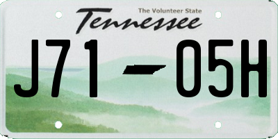TN license plate J7105H