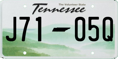 TN license plate J7105Q