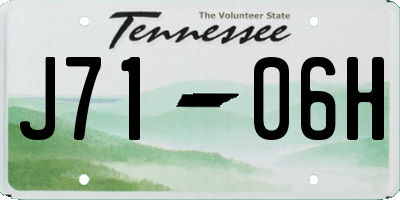 TN license plate J7106H