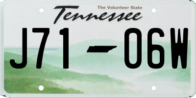 TN license plate J7106W